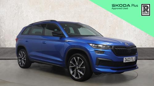 Used 2023 Skoda Kodiaq 2.0 TSI SportLine SUV 5dr Petrol DSG 4WD Euro 6 (s/s) (7 Seat) (190 ps) Blue at Richmond Motor Group