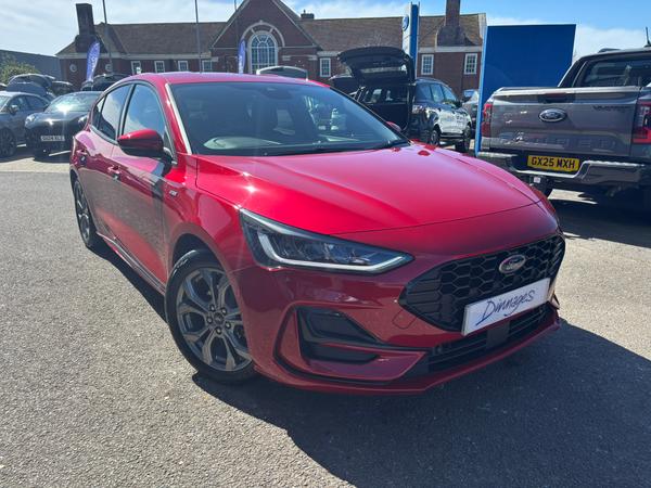 Used 2024 Ford Focus 1.0T EcoBoost MHEV ST-Line Hatchback 5dr Petrol Hybrid Manual Euro 6 (s/s) (125 ps) Fantastic Red at Dinnages