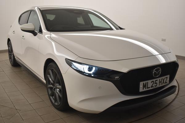 Used 2025 Mazda Mazda3 2.5 e-Skyactiv G MHEV 140 Exclusive-Line 5dr Auto White at SERE Motors