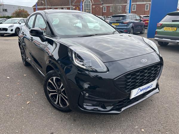 Used 2022 Ford Puma 1.0T EcoBoost MHEV ST-Line SUV 5dr Petrol Hybrid Manual Euro 6 (s/s) (125 ps) Agate Black at Dinnages