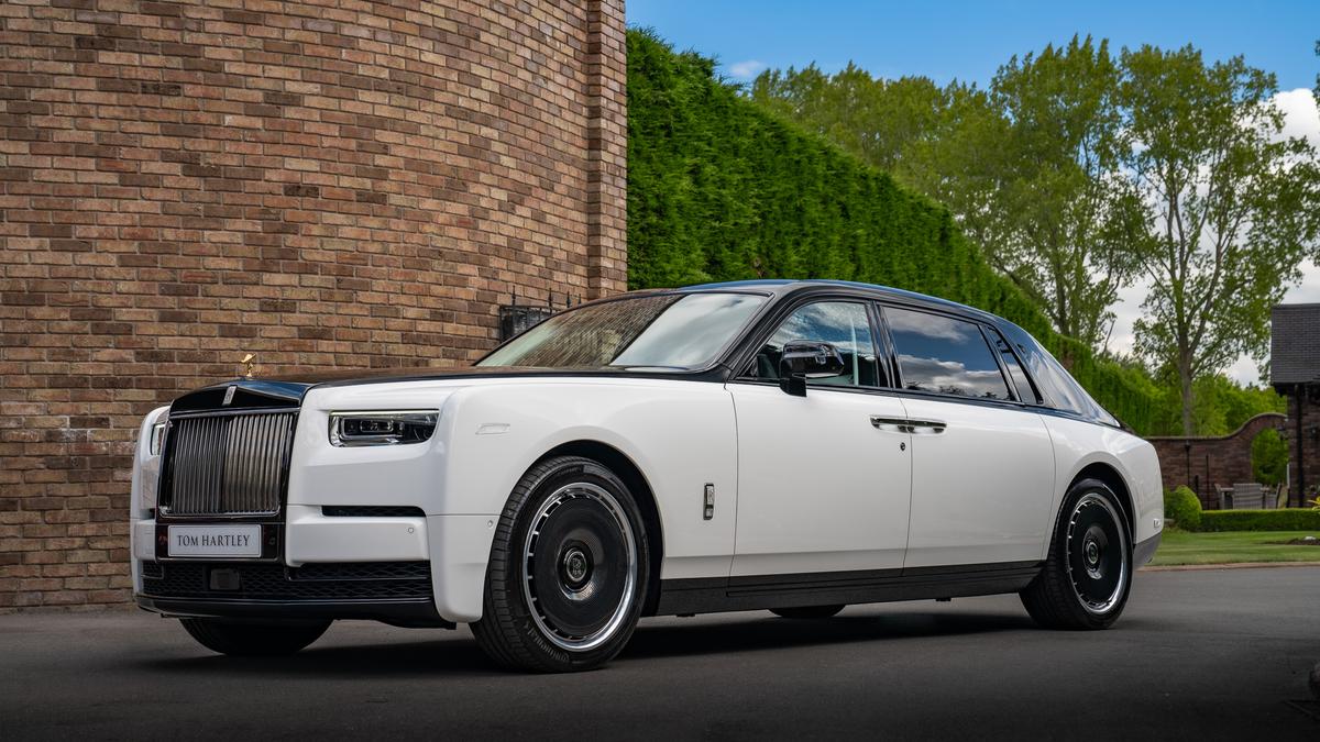 Used 2025 Rolls-Royce Phantom EWB Centenary Private Collection 1 of 25 Super Champagne Crystal Arctic White/Diamond Black at Tom Hartley