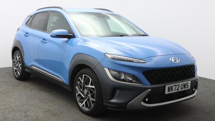 Used 2022 Hyundai KONA 1.6 h-GDi Premium SUV 5dr Petrol Hybrid DCT Euro 6 (s/s) (141 ps) Blue at Hawkins Motor Group