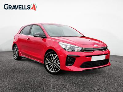 Used 2021 Kia RIO 1.0 T-GDi MHEV GT-Line S Hatchback 5dr Petrol Hybrid Manual Euro 6 (s/s) (118 bhp) Red at Gravells
