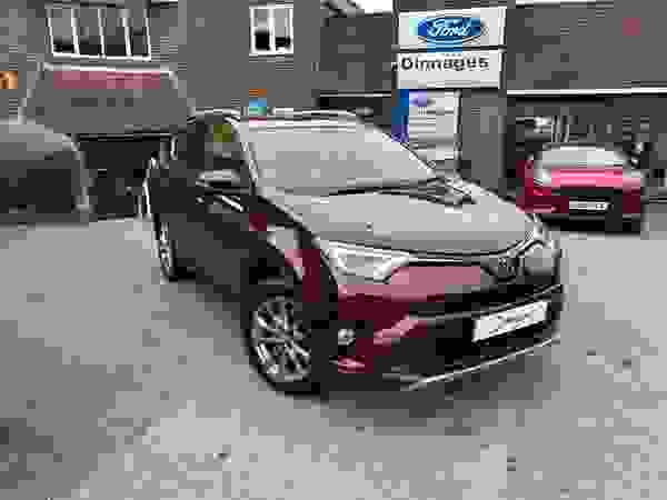 Used 2017 Toyota RAV4 2.5 VVT-h Excel SUV 5dr Petrol Hybrid CVT 4WD Euro 6 (s/s) (Safety Sense, Nav) (197 ps) Red at Dinnages