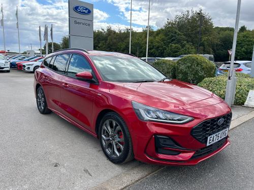 Used 2025 Ford Focus 1.0 MHEV ST-LINE 155PS MILD HYBRID AUTO ESTATE MEGA SPEC Fantastic Red at Lawtons of Tadcaster