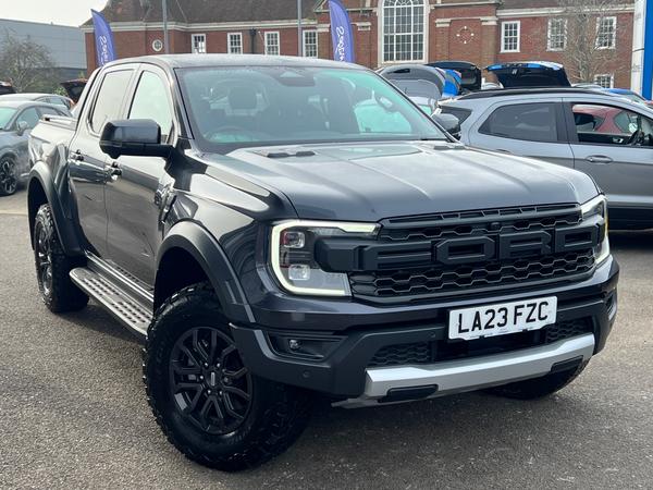 Used 2023 Ford Ranger 3.0 V6 Raptor Pickup Double Cab 4dr Ecoboost Auto 4WD Euro 6 292ps Auto Meteor Grey at Dinnages