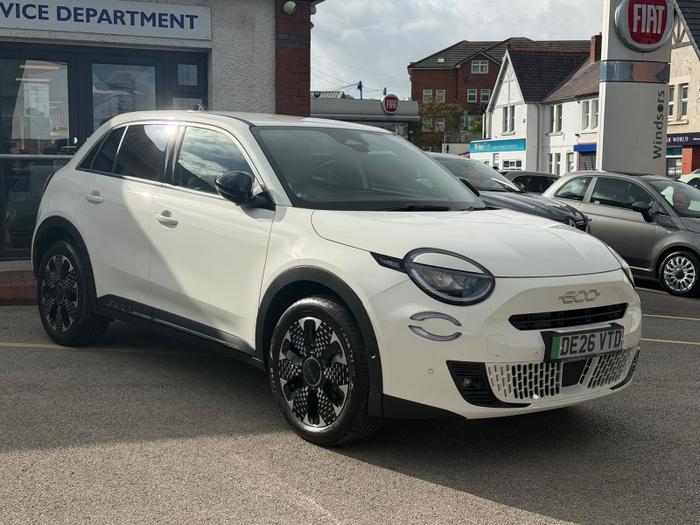 Used 2026 Fiat 600e 54kWh La Prima SUV 5dr Electric Auto (156 ps) White at Windsors of Wallasey