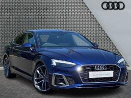 Used 2023 Audi A5 Sportback S line 45 TFSI quattro 265 PS S tronic Navarra blue, metallic