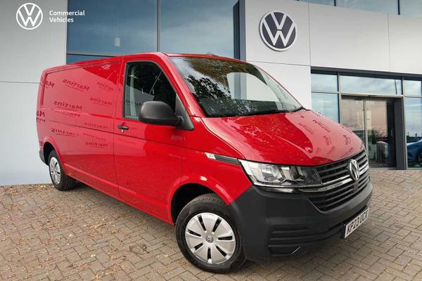 Used 2023 Volkswagen Transporter T30 Panel Van Startline LWB 150 PS 2.0TDI 7sp DSG *2 Front Seats Tailgate* Cherry Red at Martins Group