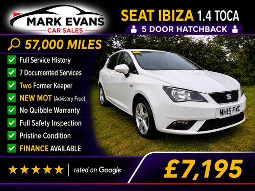 2015 SEAT IBIZA 1.4 TOCA 5DR PETROL 57,000 MILES MANUAL ONLY 7,195 VIEW DETAILS... photo