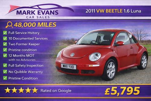 2011 BEETLE 1.6 LUNA 3DR PETROL 48,000 MILES MANUAL ONLY 5,795 VIEW DETAILS... photo