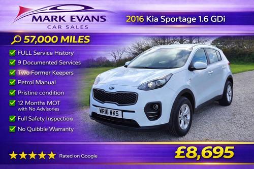 2016 SPORTAGE 1.6 GDI 1 5DR PETROL 57,000 MILES MANUAL ONLY 8,695 VIEW DETAILS... photo