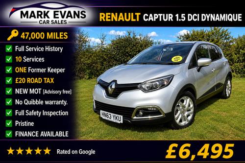 2013 RENAULT CAPTUR 1.5 DCI 90 DYNAMIQUE MEDIANAV ENERGY 5DR DIESEL 47,000 MILES MANUAL ONLY... photo
