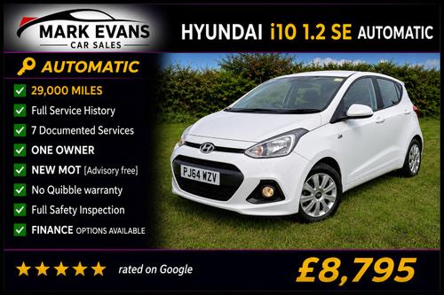 2014 HYUNDAI I10 1.2 SE 5DR AUTO PETROL 29,000 MILES AUTOMATIC ONLY 8,795 VIEW DETAILS... photo