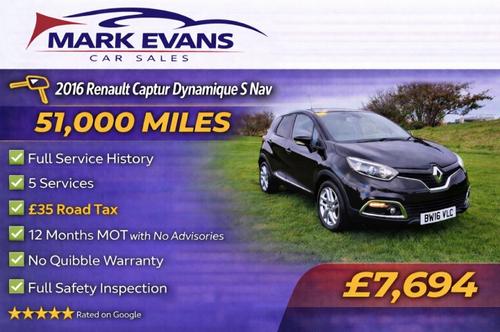 2016 CAPTUR 0.9 TCE 90 DYNAMIQUE S NAV 5DR PETROL 51,000 MILES MANUAL ONLY... photo